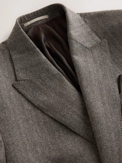 Next Marron taupe - Veste de costume à chevrons Marzotto 100% laine italienne à double boutonnage Online