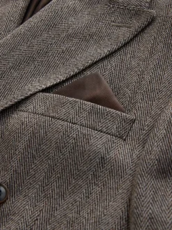 Next Marron taupe - Veste de costume à chevrons Marzotto 100% laine italienne à double boutonnage Online