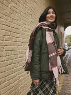 Next Marron Texture Carreaux - Écharpe épaisse Online