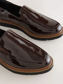 Next Marron verni - Mocassins Forever Comfort® à enfiler propres à semelle épaisse Best