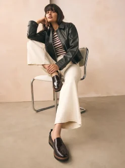 Next Marron verni - Mocassins Forever Comfort® à enfiler propres à semelle épaisse Best