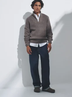 The Set Marron/bleu marine - lot de 2 Pulls à encolure zippée Sale