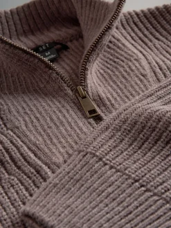 The Set Marron/bleu marine - lot de 2 Pulls à encolure zippée Sale