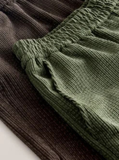 Next Marron/kaki - Lot de 2 Pantalons Jambe large en Velours côtelé doux Hot