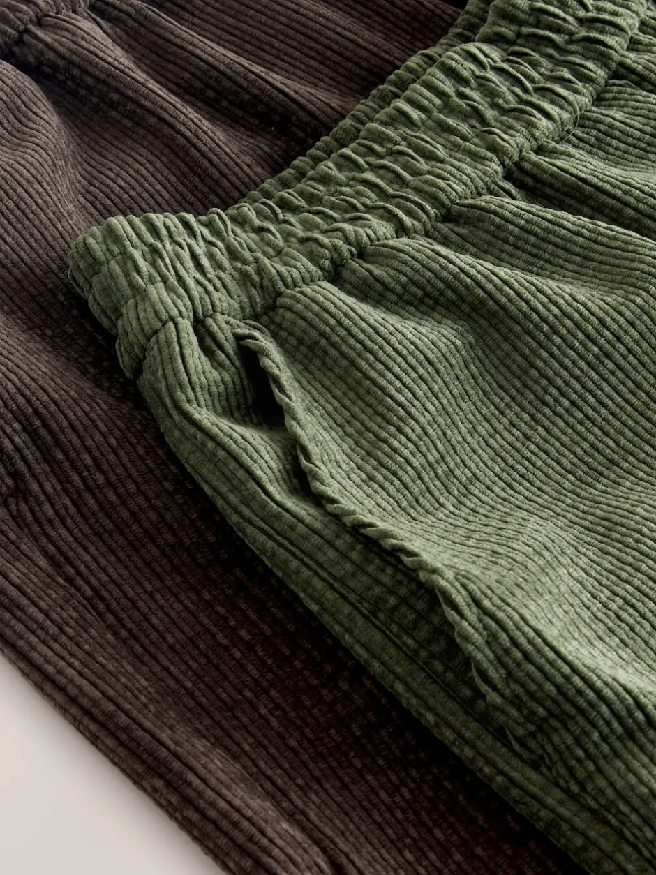 Next Marron/kaki - Lot de 2 Pantalons Jambe large en Velours côtelé doux Hot