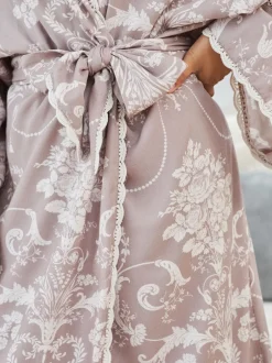 Laura Ashley - Peignoir Josette Mauve rose Clearance