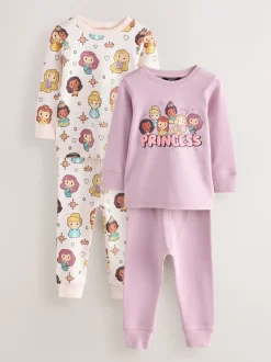 Next Mauve/Crème - Disney Princess Pyjamas Se blottir 2 Pack (9mois-10ans) Hot