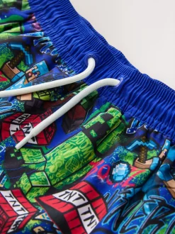 Next - Shorts de bain (3-16yrs) Minecraft bleu marine