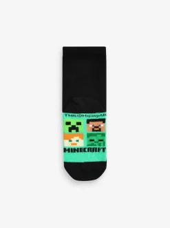 Next Minecraft Noir - 5{Paquet de chaussettes en coton riche New