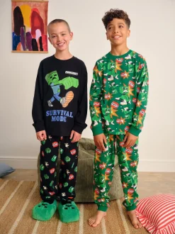 Next Minecraft vert/noir - License Jogger Pyjamas 2 (5-16ans) New