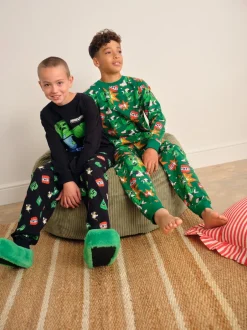 Next Minecraft vert/noir - License Jogger Pyjamas 2 (5-16ans) New