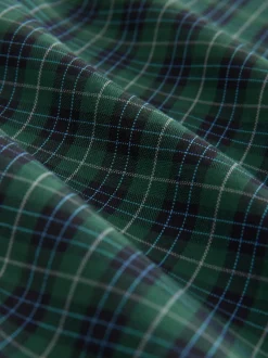 Next - Chemise Oxford Easy Iron boutonnée à manches courtes Mini carreaux noir/vert