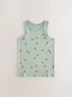 Next Mini Safari Imprimé - Lot de 5 débardeurs 100 % coton (1.5-8ans) New