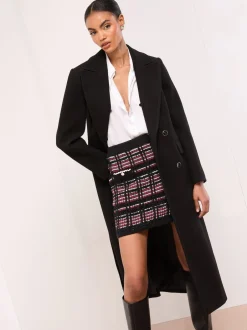 Lipsy Mini-jupe courte en maille à carreaux en boucle Sale