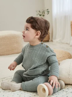 Next Minéral - Ensemble bébé pull et legging en tricot texturé 100 % coton (0mois -3ans) Online