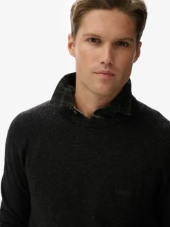 Superdry - Pull en laine mélangée Minuit anthracite chiné New