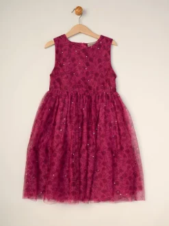 Miss Veste avec tulle appliqué et Robe en tulle imprimée Ensemble Sale