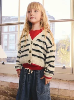 Next Mono Stripe (mono) - Cardigan à col en V (3-16ans)