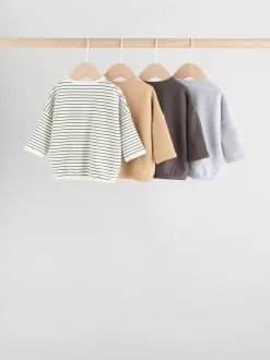 Next Mono Stripe (mono) - Lot de 4 t-shirts à manches longues bébé (0mois2ans) New