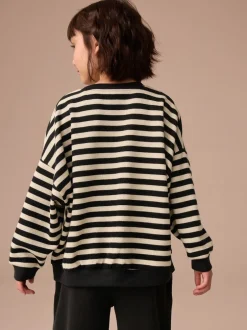 Next - Sweat-shirt oversize côtelé confortable (9mois-16ans) monochrome Clearance