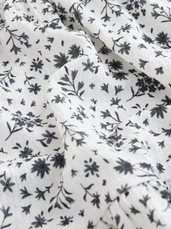 Next Monochrome imprimé floral - Robe Effet froissé à manches d’ange (3-16ans) Discount