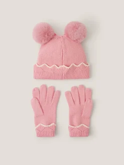 Monsoon Ensemble Bonnet et Mitaines festonnés Outlet