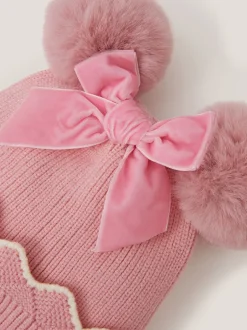 Monsoon Ensemble Bonnet et Mitaines festonnés Outlet