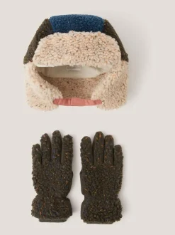 Monsoon Ensemble bonnet et gants de trappeur en peau de mouton Discount