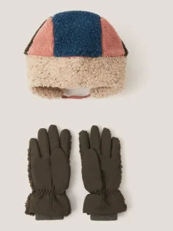 Monsoon Ensemble bonnet et gants de trappeur en peau de mouton Discount