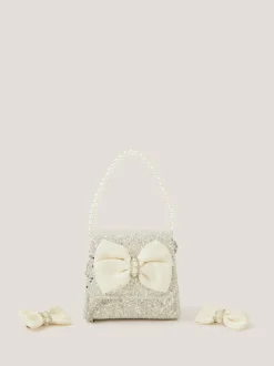 Monsoon Ensemble sac à main et pinces à cheveux avec nœud en perles pailletées Clearance