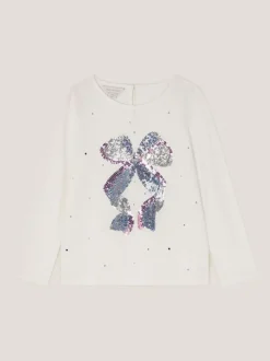 Monsoon haut à manches longues avec nœud à sequins Sale