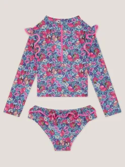 Monsoon imprimé coquillage floral UPF50+ ensemble de bain à manches longues Discount