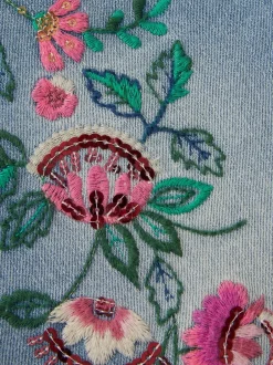 Monsoon Jeans à jambes larges brodés fleuris Sequins Sale