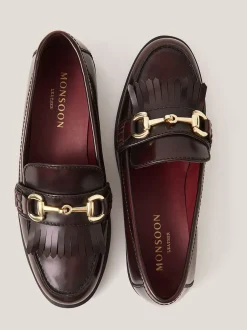 Monsoon Mocassins Britt en cuir à franges Sale
