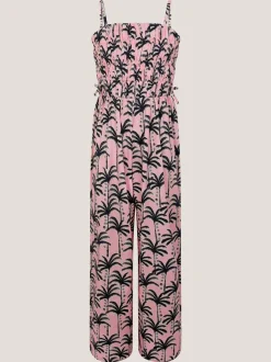 Monsoon Palm Print Strappy Jumpsuit New