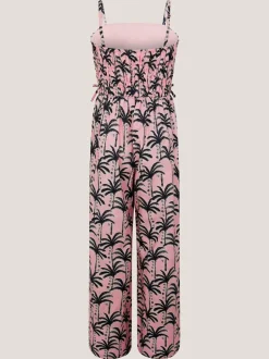Monsoon Palm Print Strappy Jumpsuit New