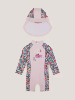 Monsoon Shell imprimé UPF50+ Ensemble costume et chapeau de soleil anti-soleil Outlet