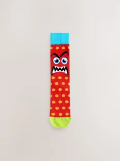 Next Monstre bleu/vert/rouge - Paquet de chaussettes à motifs 5 Clearance