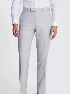 MOSS Light Gris Marl Trs Slim Mixer Trousers Clearance