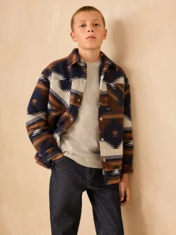 Next Motif ikat fauve/bleu marine - Veste-chemise doublée (3-16ans) Discount