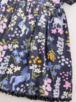 Next - Robe en jersey côtelé (3mths-7yrs) Motif licorne bleu marine Best