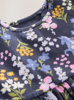 Next - Robe en jersey côtelé (3mths-7yrs) Motif licorne bleu marine Best