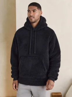 Next - Sweat à capuche en peau lainée motif Noir Calvin Klein Clearance