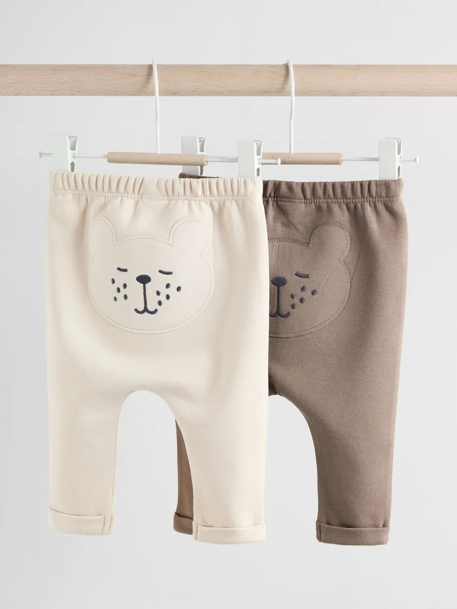 Next Motif ours neutre - Baby 100% Cotton Leggings 2 Pack (0mois-2ans) Hot