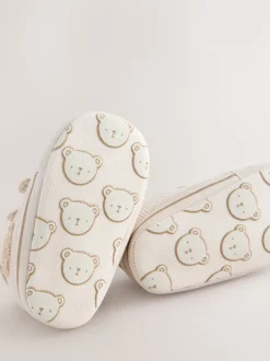 Next Motif ours neutre - Baskets Bébé à fermeture par contact (0-2mois)