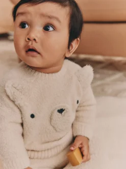 Next - Ensemble haut et legging en maille (0mois-2ans) Motif ours neutre New