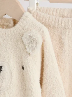 Next - Ensemble haut et legging en maille (0mois-2ans) Motif ours neutre New