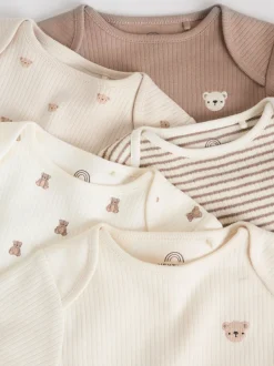 Next Motif ours neutre - Lot de 5 bodys à manches longues pour bébé Hot
