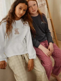 Next Motif ours neutre - Lot de 2 pyjamas tissés à carreaux (3-16ans)