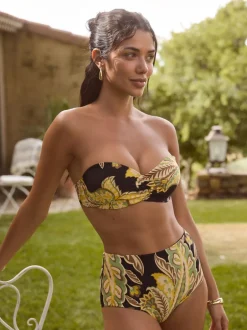 Next - Haut de bikini bandeau filaire Motif paisley noir/vert Discount